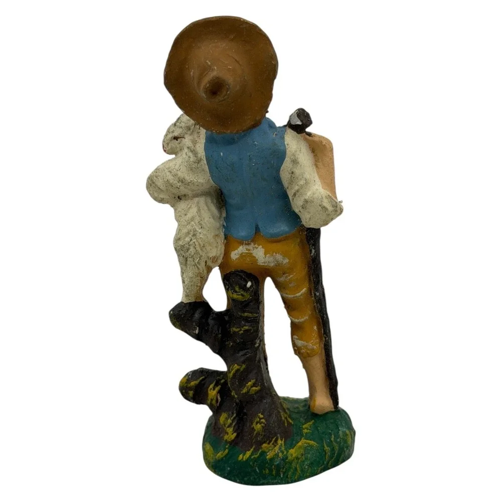Italian Nativity Shepherd Figurine‎ Hand-Painted Vintage Christmas Scene